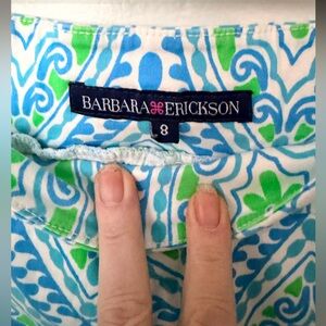 Barbara Erickson Blue and Green Pull On Pants